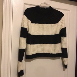 NWT Cocobleu Colorblock Funnel-Neck Sweater